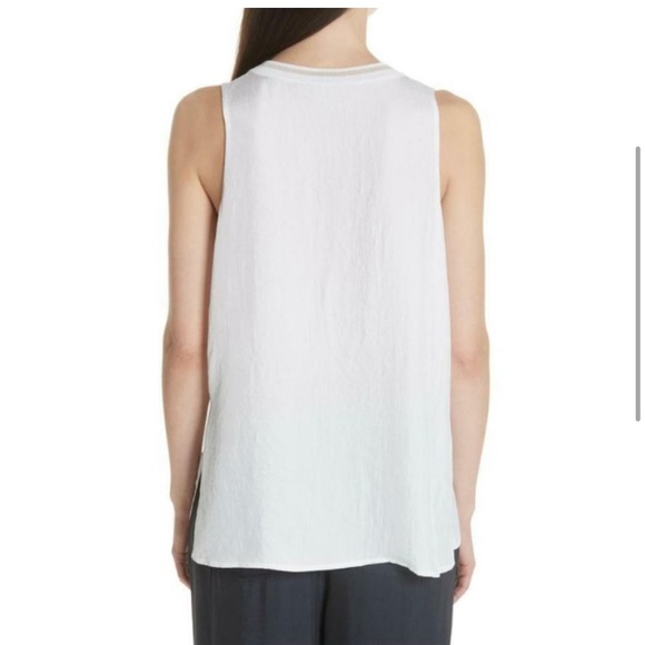 NWT Vince Optic White Shell Crew Neck Tank - Picture 3 of 6